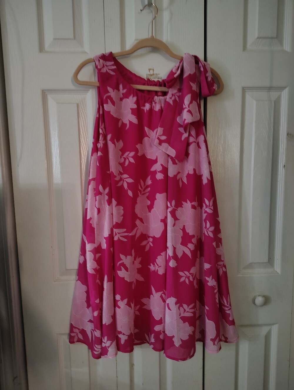Flying Tomato Hot Pink Floral Tie-Shoulder Dress